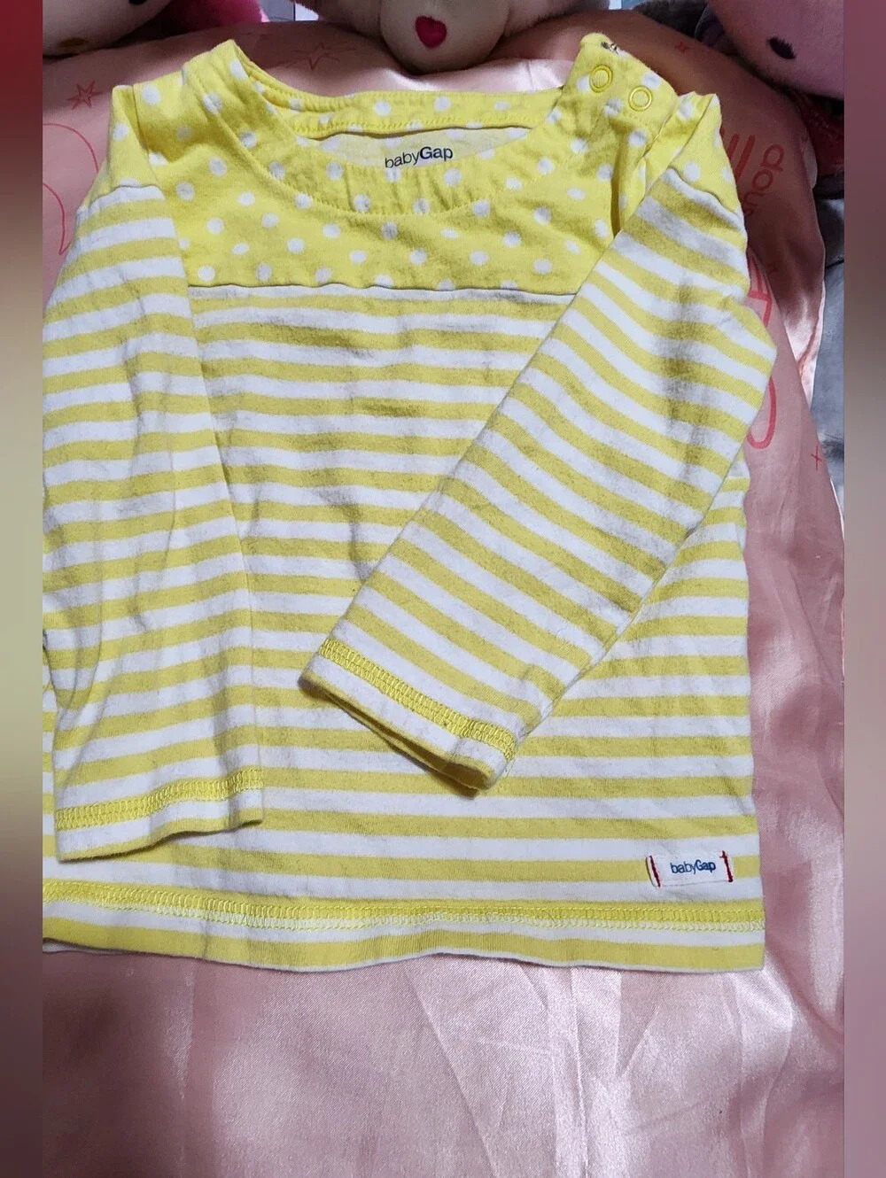 GAP Yellow & White Polka Dot Baby Tee
